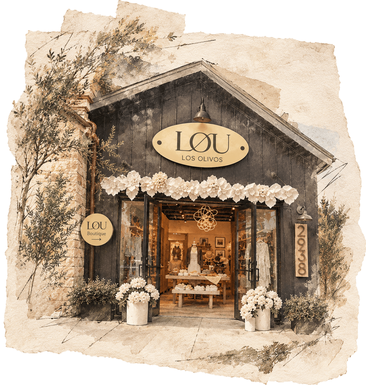 The LOU boutique storefront in Los Olivos