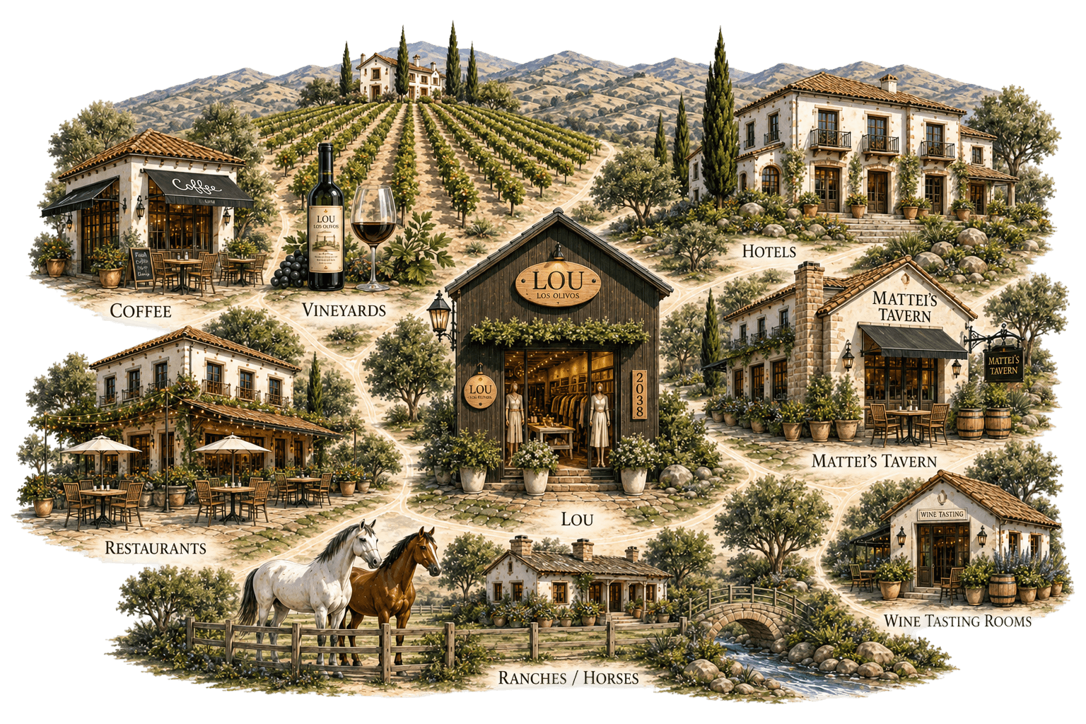 The illustrated LOU map of Los Olivos