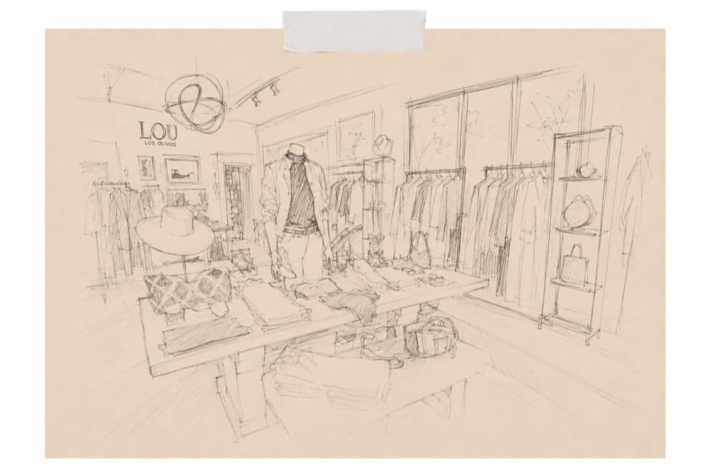 Early sketch of the LOU shop interior